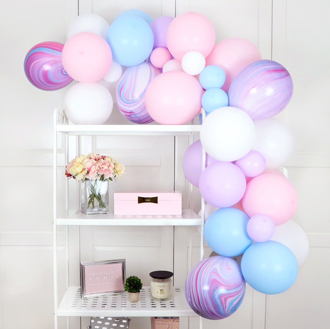 Pink and Blue Balloon Garland Kit Pastel Matte Balloon Arch Etsy