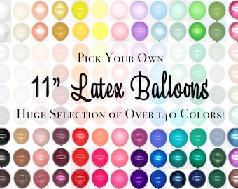 11" Premium Latex Balloons - Pick & Pack from a Huge Selection Colors. For Birthday, Balloon Garland, Bouquet Bundle, Party Decor Backdrop