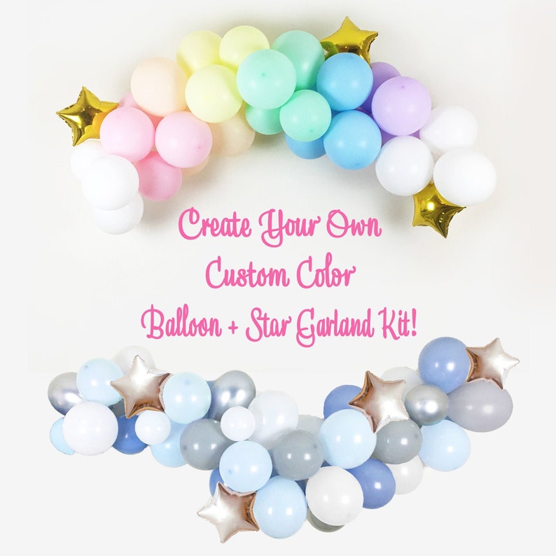 DIY Star Balloon Garland Kit W/ Hooks Custom Color Balloon Etsy