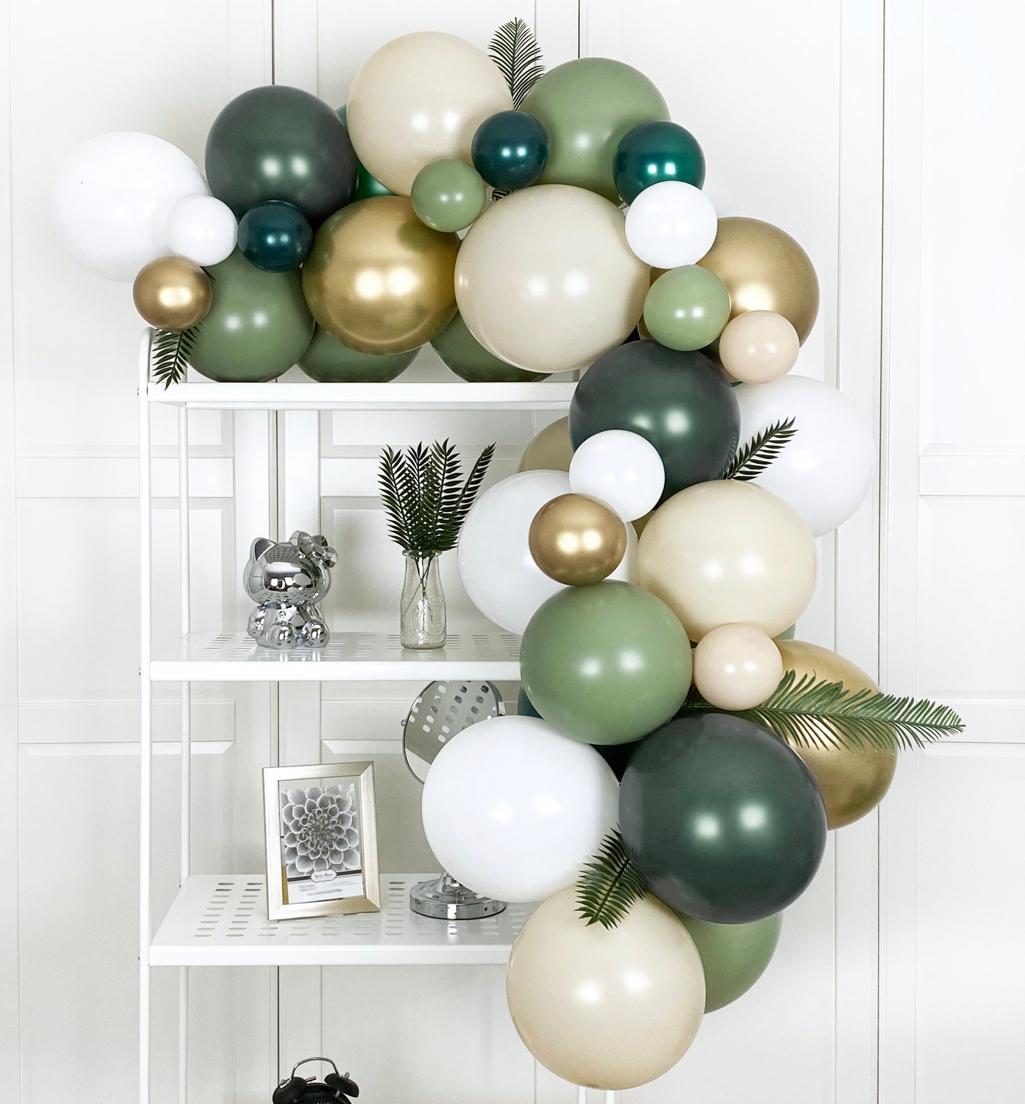 Decorazioni Compleanno 70 Anni - Arco Palloncino Verde Oro, Banderole Buon Compleanno, Ghirlanda per Festa Donna