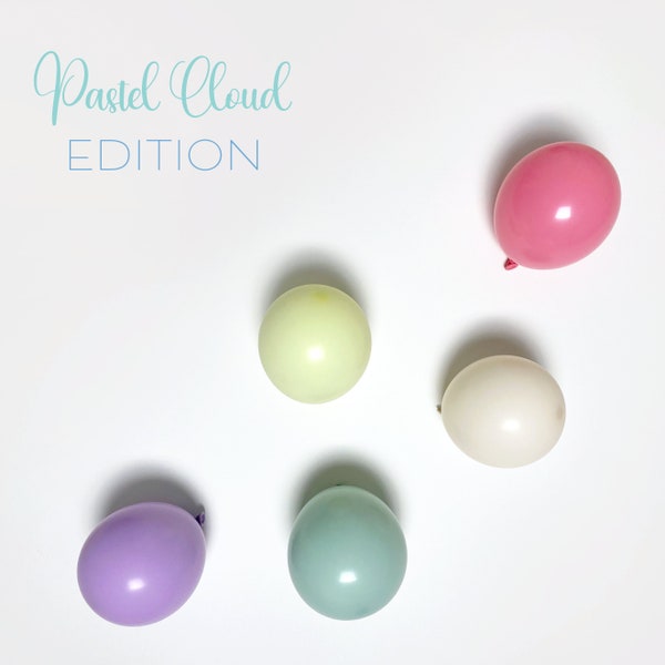 Pastel Cloud Rainbow Balloon Garland Arch Kit. Muted Soft Toned Light Pink, Yellow, Mint, Lilac. First Girl Birthday, Neutral Gender Reveal