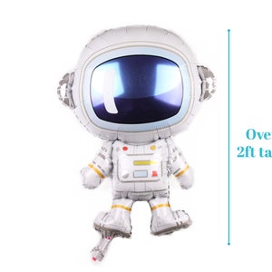 30" Astronaut Mylar Foil Balloon. Spaceman, Rocketeer, Explorer, Outer Space Galaxy Star Planet, Rocket Blast, Two the Moon Boy Birthday