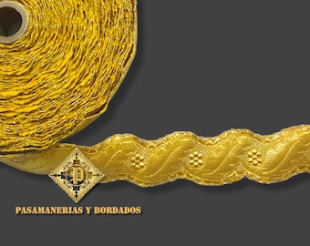 Metallic Galloon for Liturgical Vestments. (Wavy Style). Best selling metallic trim. Prices shows per meter.