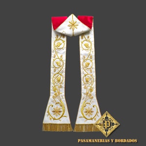 Hand Embroidered Liturgical Stole. Available in All Liturgical Colors.