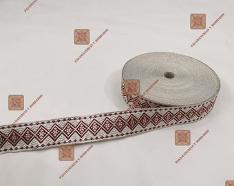 Liturgical Jacquard Metallic Trims Silver/Colors D585