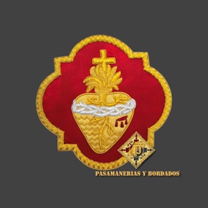 Sacred Heart Emblem Metallic Embroidery