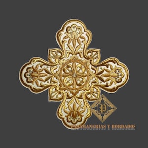 Hand Embroidered Metallic Cross