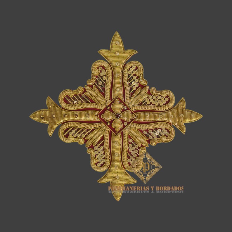 Hand Embroidered Cross for Liturgical Vestments image 3