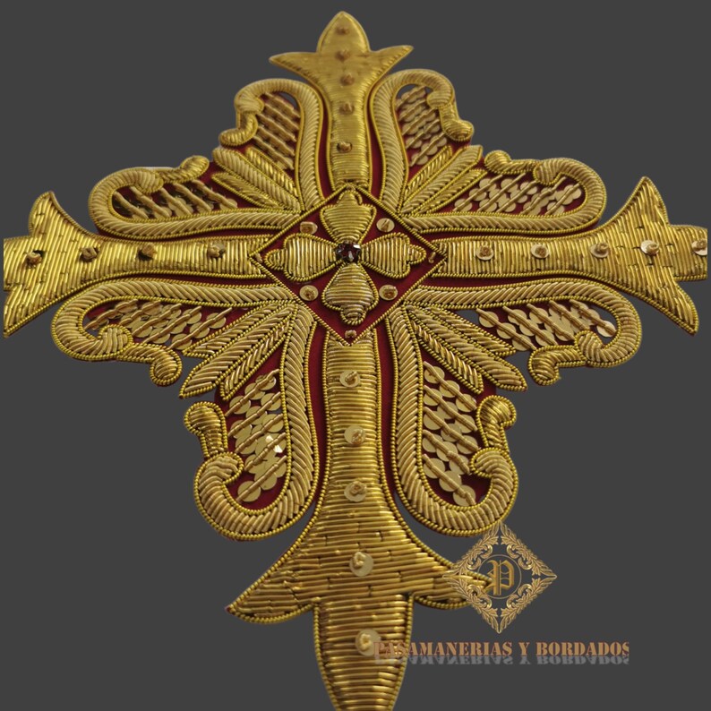Hand Embroidered Cross for Liturgical Vestments image 5
