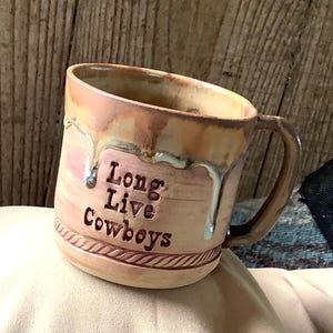 Handmade Rustic Stoneware Western Mug