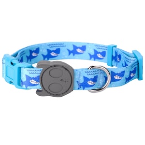 Best Adjustable Dog Collar Durable Soft Heavy Duty Fashionable Cartoon Design Great Blue Outdoor Indoor use for girls, boys, puppies, adults
