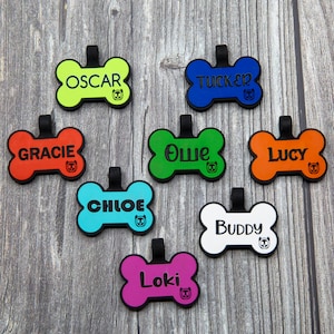 Silicone Silent Personalized Soundless Designer Pet ID Tag - Deep Engraved Double Sided & Engraving Will Last Dog ID Tag Bone