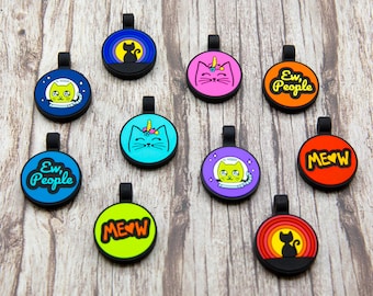 Silent Personalized Soundless Designer Cat ID Tag - Deep Engraved Silicone  Double Sided & Engraving Will Last - Cat Tag, Cat ID Tag