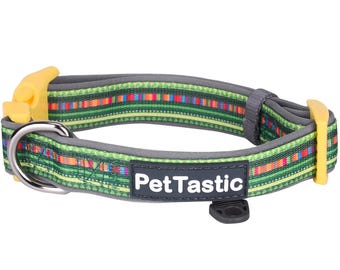 Best Adjustable Padded Dog Collar Durable Soft Heavy Duty Rainbow Strips St Patrick's Outdoor & Indoor use for girls, boys, puppies, adults