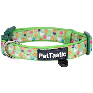 Best Adjustable Padded Dog Collar Durable Soft Heavy Duty Chicks & Bunnies Easter Design Outdoor Indoor use for girls, boys, puppies, adults