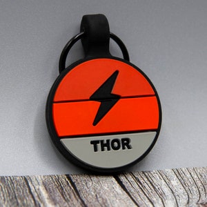 Silent Personalized Soundless Designer Pet ID Tag - Deep Engraved Silicone  Double Sided & Engraving Will Last Dog ID Tag Round Red
