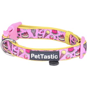 Best Adjustable Padded Dog Collar Durable Soft Heavy Duty All-Sweet Sweet Treat Design Outdoor & Indoor use for girls, boys, puppies, adults