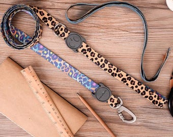Durable Soft & Heavy Duty Duo Sided Pet Leash with Super hook lock technology Wild Leopard for dogs, cats, girls, boys, puppies, adults