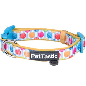 Best Adjustable Padded Dog Collar Durable Soft Heavy Duty Candy Sweet Treat Design Outdoor & Indoor use for girls, boys, puppies, adults