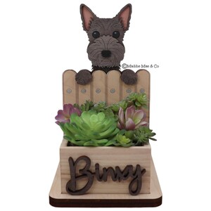 Scottish Terrier Planter, Benutzerdefinierte Scottie-Hund Planter, Sukkulenten Arrangement, Indoor Holz personalisierte Aufbewahrungsbox, Scotty Leinenhalter