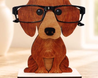 Dackel Brillenständer | Personalisierte Wiener Hundebrillenhalter | Sauser Dog Brillenständer | Benutzerdefinierte Hundeliebhaber Geschenk | Schreibtisch Organizer