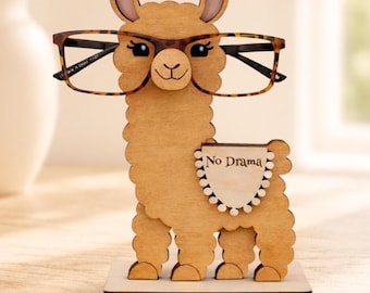 Llama Eyeglass Stand | Personalized Glasses Holder | Cute Desk Organizer | Alpaca Eyeglasses Holder | Custom Name Gift