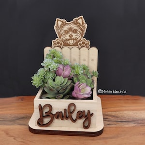 Yorkie Pflanzer, Yorkshire Terrier Pflanzer, benutzerdefinierte Sukkulenten Anordnung, Yorkie Pflanzer, Mini Sukkulenten Pflanzer, Hund Blumentopf, Hund Geschenk