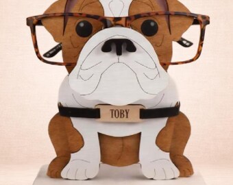 Personalized English Bulldog Eyeglass Holder: Custom Dog Gift