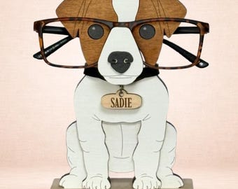 Suporte para óculos com formato de Jack Russell Terrier | Suporte personalizado para óculos de cachorro
