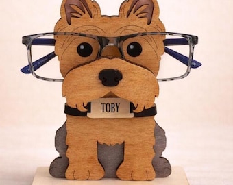 Yorkie Eyeglass Stand, Personalized Yorkshire Terrier Glasses Holder, Custom Yorkie Gift, Yorkie Mom Gift, Dog Lover Gift, Dog Eyeglasses