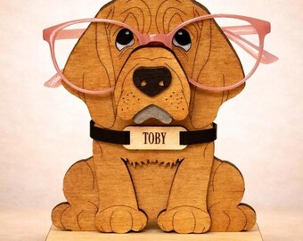 Bloodhound Eyeglass Holder: Custom Hound Dog Glasses Stand