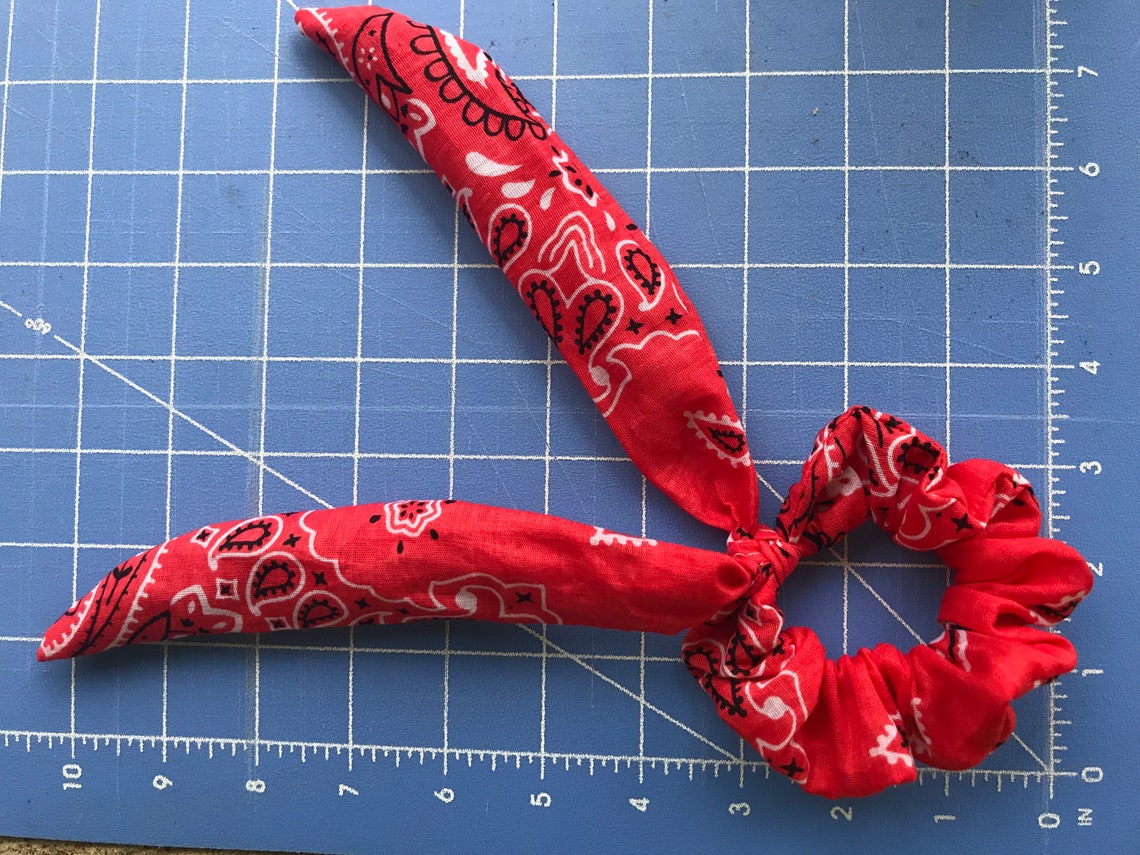 Bandana Scrunchie Scarf Scrunchie Bow Bandana Hair Bow Etsy