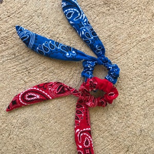 Navy x Red - Bandana Scrunchie main image 0