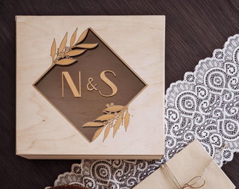 Personalized Wedding Card Box • Wedding decorations • Wooden Card Money Box