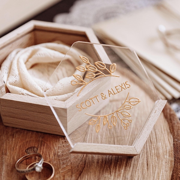 Ring box for wedding ceremony accessories Boîte alliances mariage Proposal ring box Ring tray Wedding geometric glass ring case