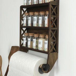 Colgador de toallas de madera para cocina, soporte para trapo, estante de  rollo de papel para