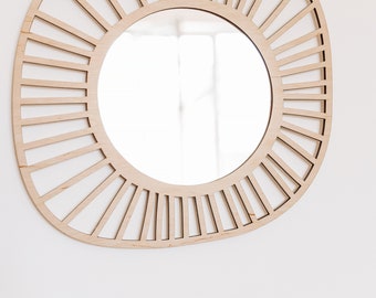 Sunburst Mirror Round Mirrors For Wall Small Hanging Mirror Framed Laser Cut Mirror