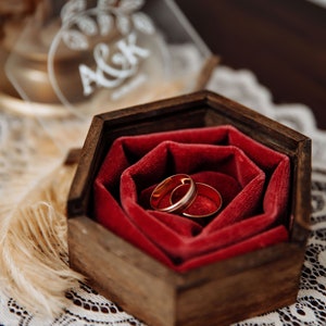 Personalized ring box Wedding bride gift 3 ring box image 5