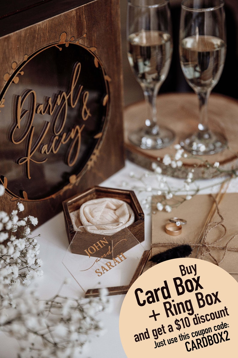 Card box for wedding wood, Wedding card holder, Wedding post box, Wedding envelope box with slot, Gothic wedding money box, Gift card box image 10