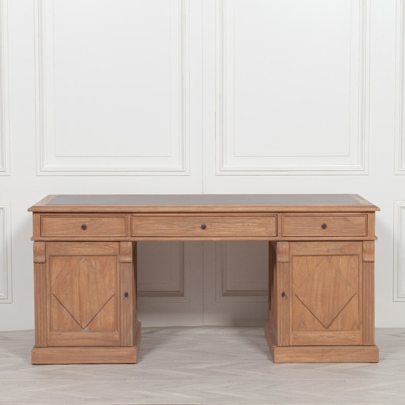 Large Vincennes Partners Desk With Leather Inlay