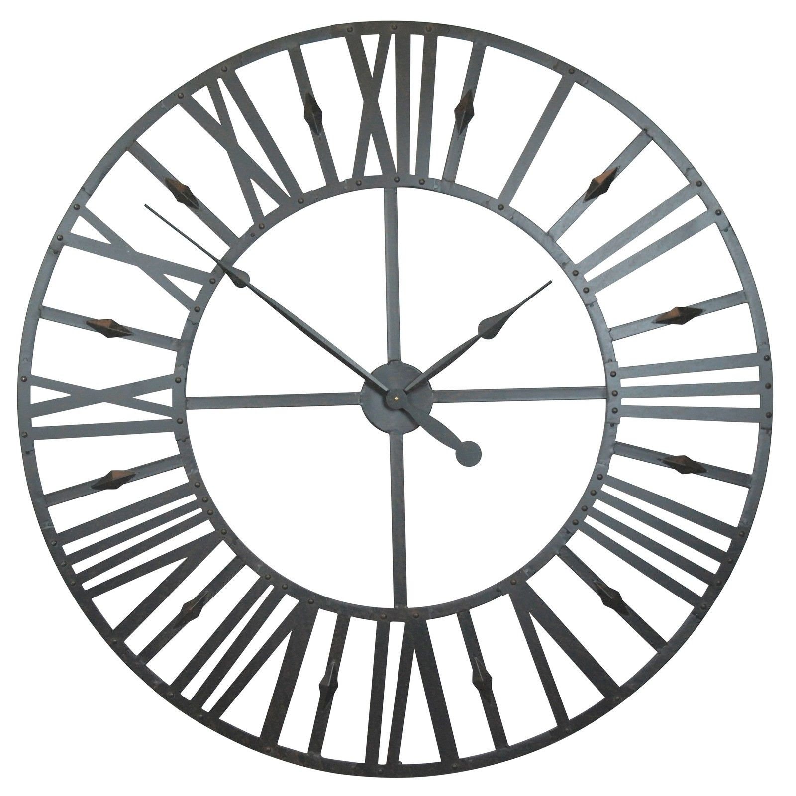 Large 105cm Vintage Metal Frame Wall Clock