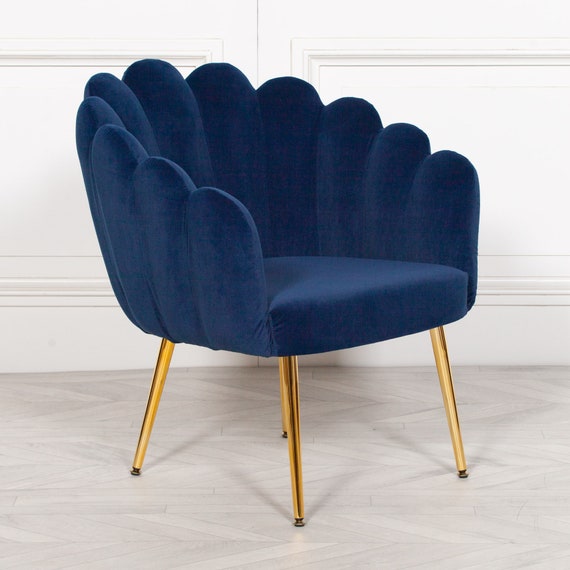 Deco Blue Velvet Bedroom Dining Chair