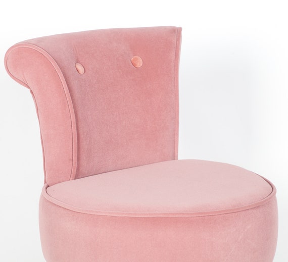 Amour Velvet Pink Gold Legs Bedroom Chair