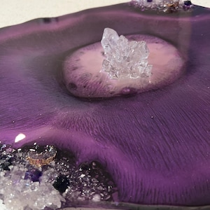 Amethyst Agate Geode Resin Table