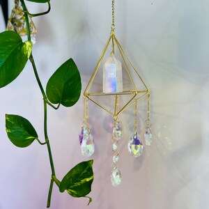 Angel Aura Crystal Suncatcher | boho decor | Rainbow Prism Maker | Nature | Wall Hanging |