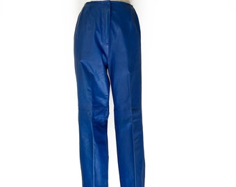 Blue Leather Pants - Etsy