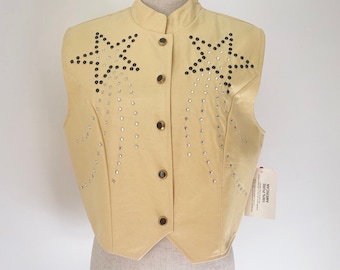 Vintage Western Rodeo Show Vest Rhinestone Shooting Stars-Deadstock