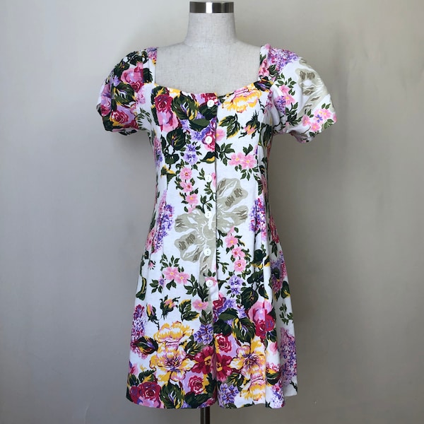 Vintage Floral Rose Fredricks of Hollywood Romper