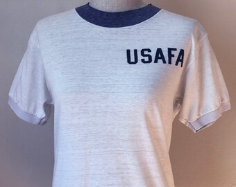 Blue Ringer Tee Etsy