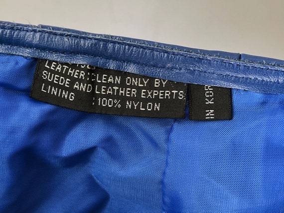 Vintage 80s Primary Blue Leather Pants // Retro 1… - image 9